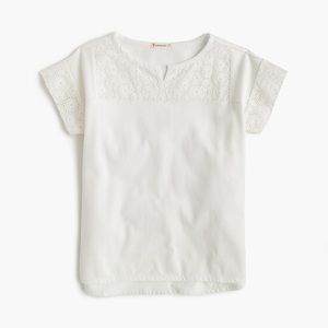 Crewcuts Girls White Eyelet Tunic Top